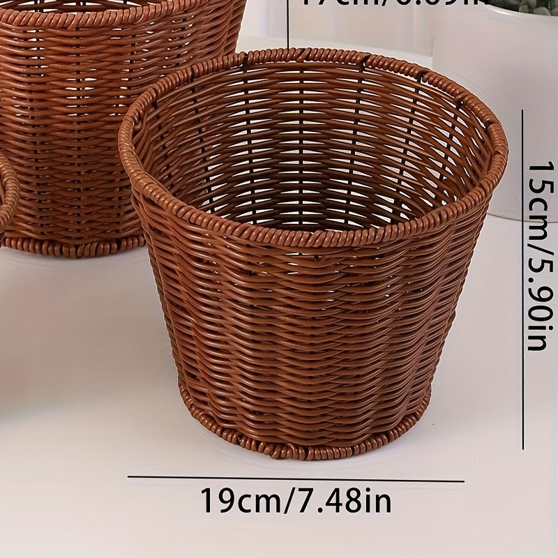 Rattan Woven Fruit Basket Storage Basket - Multifunctional