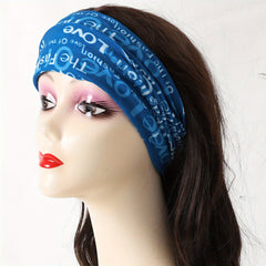 Elastic Headband Neck Gaiter Letter Print Scarf