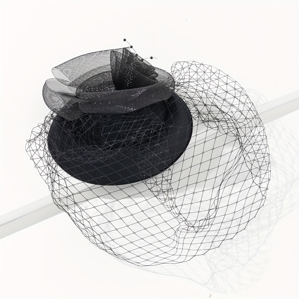 Mesh Veil Pillbox Fascinator Hat Decorative Derby Hat For Tea Party