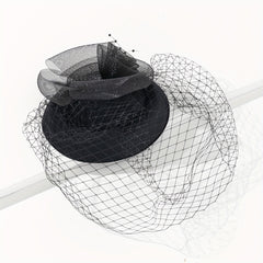 Mesh Veil Pillbox Fascinator Hat Decorative Derby Hat For Tea Party