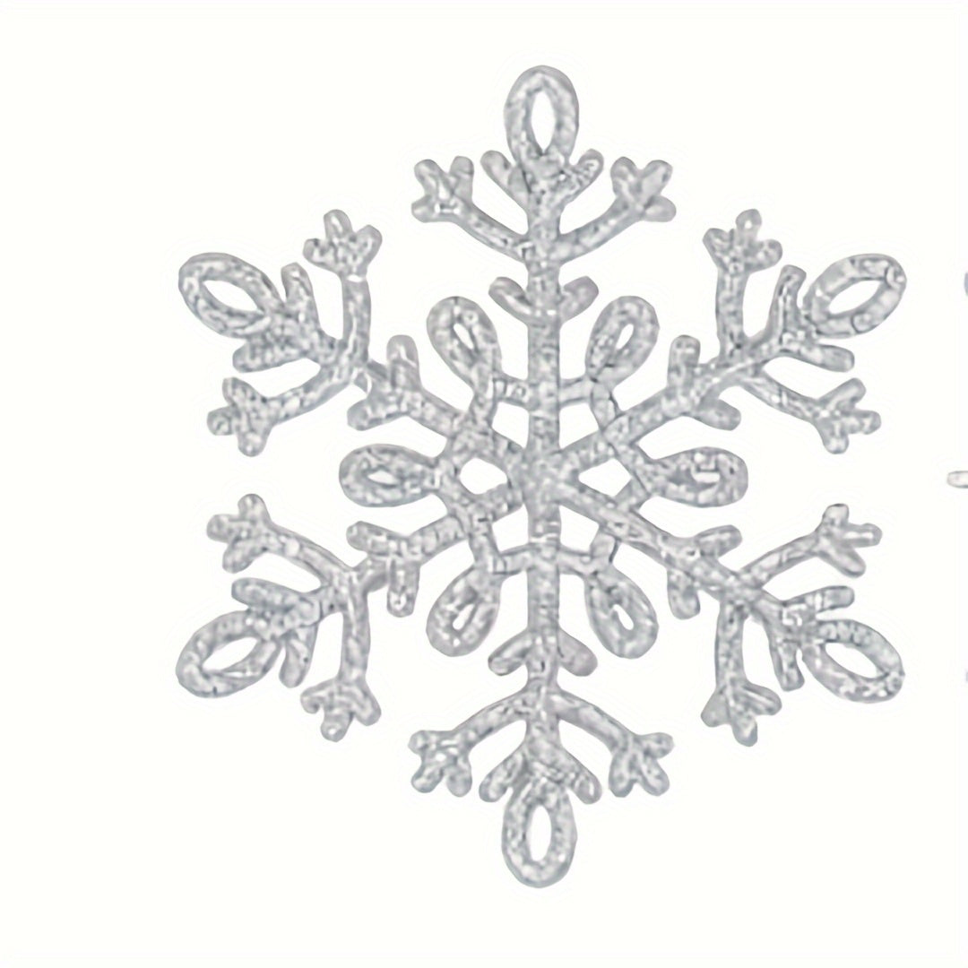 5pcs Glitter Snowflake Ornaments Christmas Tree Decoration
