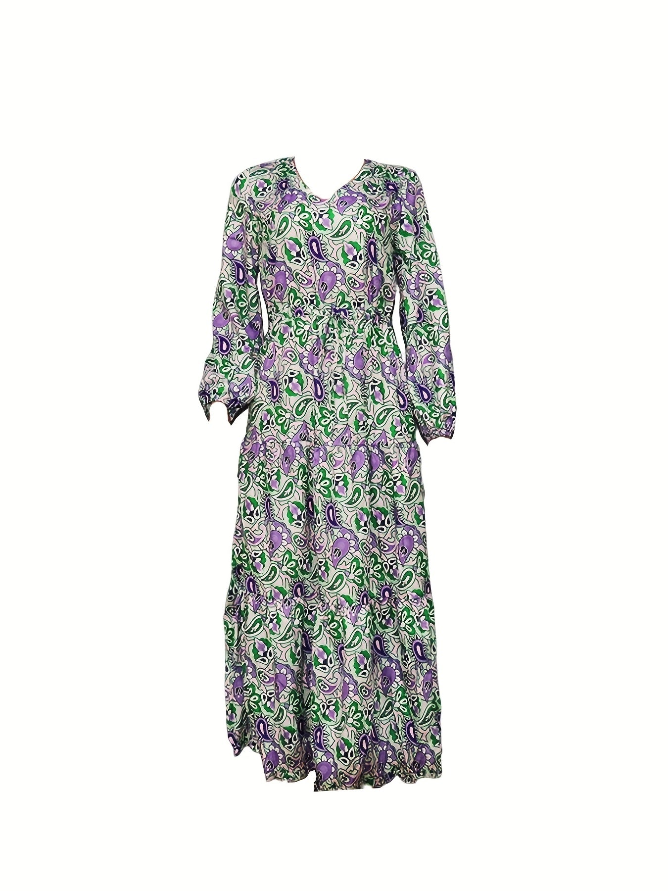 Paisley Print Maxi Smock Dress