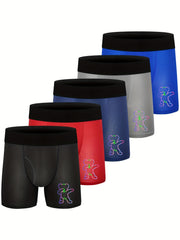 5pcs Boys Boxer Briefs Soft Comfortable Breathable Kids Clothes