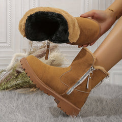 Women's Thermal Short Boots Winter Platform Plush Snow Boots