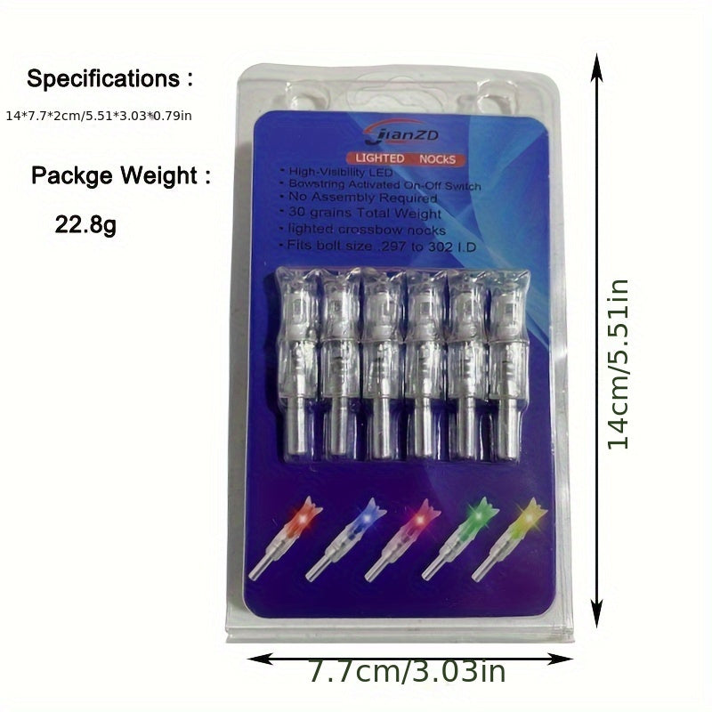 6pcs Lighted Arrow Nock For 7 6mm Shaft Archery Accessory