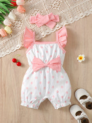 Baby Girls Polka Dot Romper & Headband Set