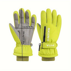 Waterproof Winter Skiing Gloves Touch Screen with Zippered Pockets