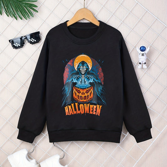 Boy's Halloween Skeleton Sweatshirt for Fall Winter