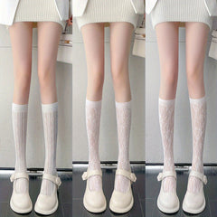 3 Pairs Floral Lace Calf Socks Sweet Knee High Stockings