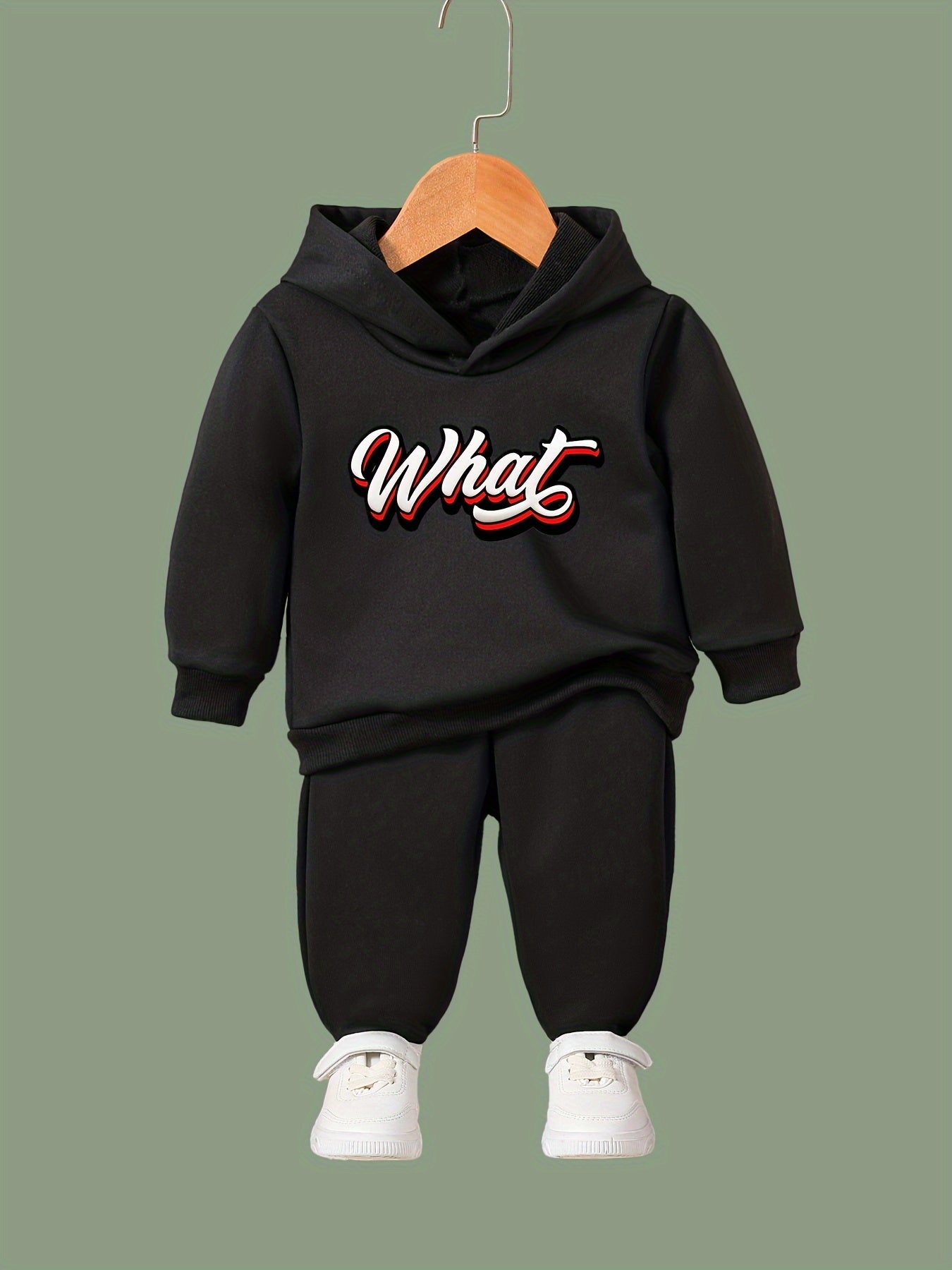 OERYUI Girls boys WHAT Print Hoodies Pants Set For Spring Fall Sports