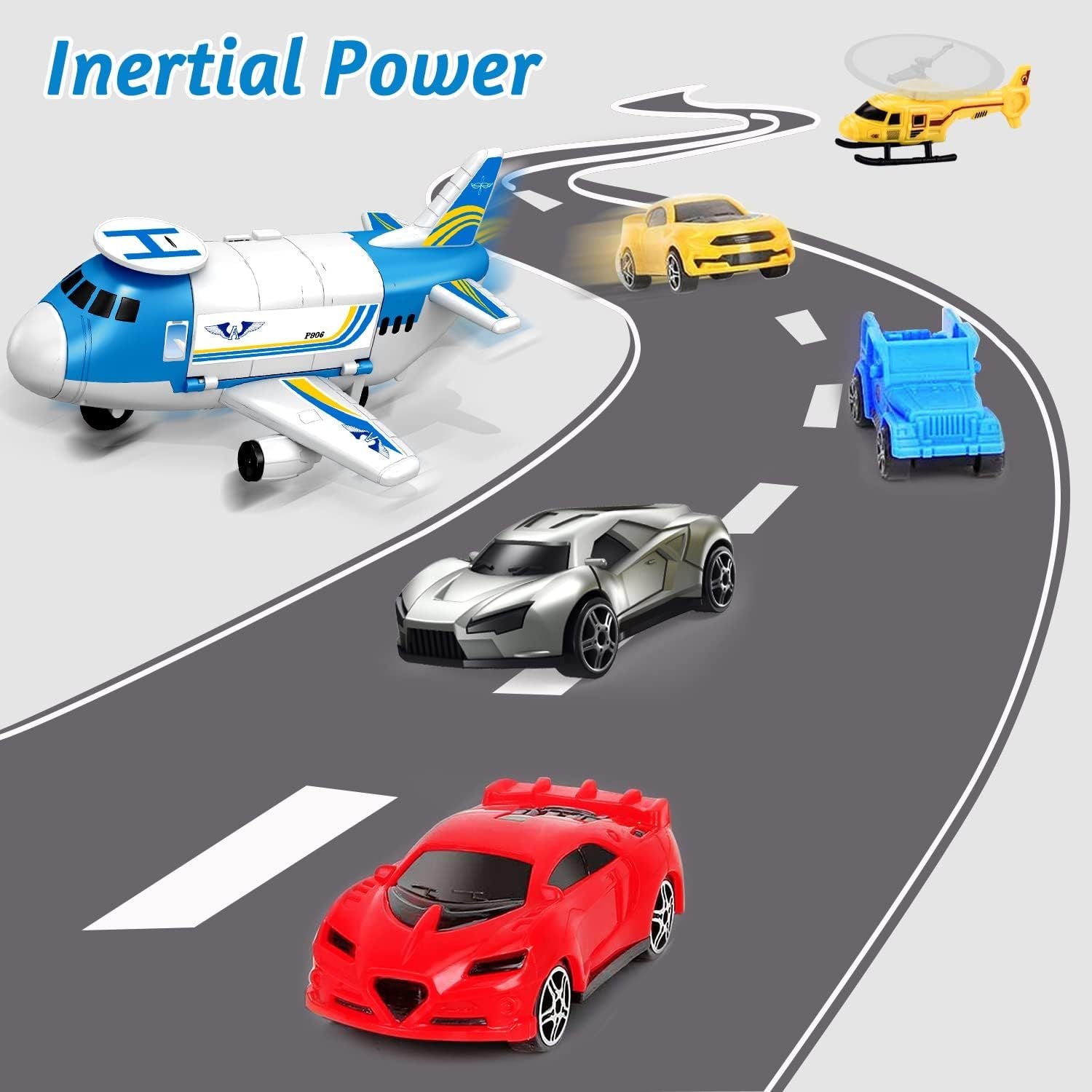 Airplane Toy with Mini Toy Cars Storage Series, Educational Toy for Kids