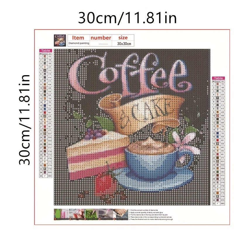 4pcs Set 5D Coffee Cup Diamond Painting Full Of Diamonds