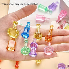 60pcs Mini Glass Bottles Mixed Colors for Dollhouse DIY Jewelry Making