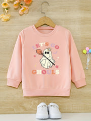 Go Chouls Ghost Graphic Halloween Girls Sweatshirt