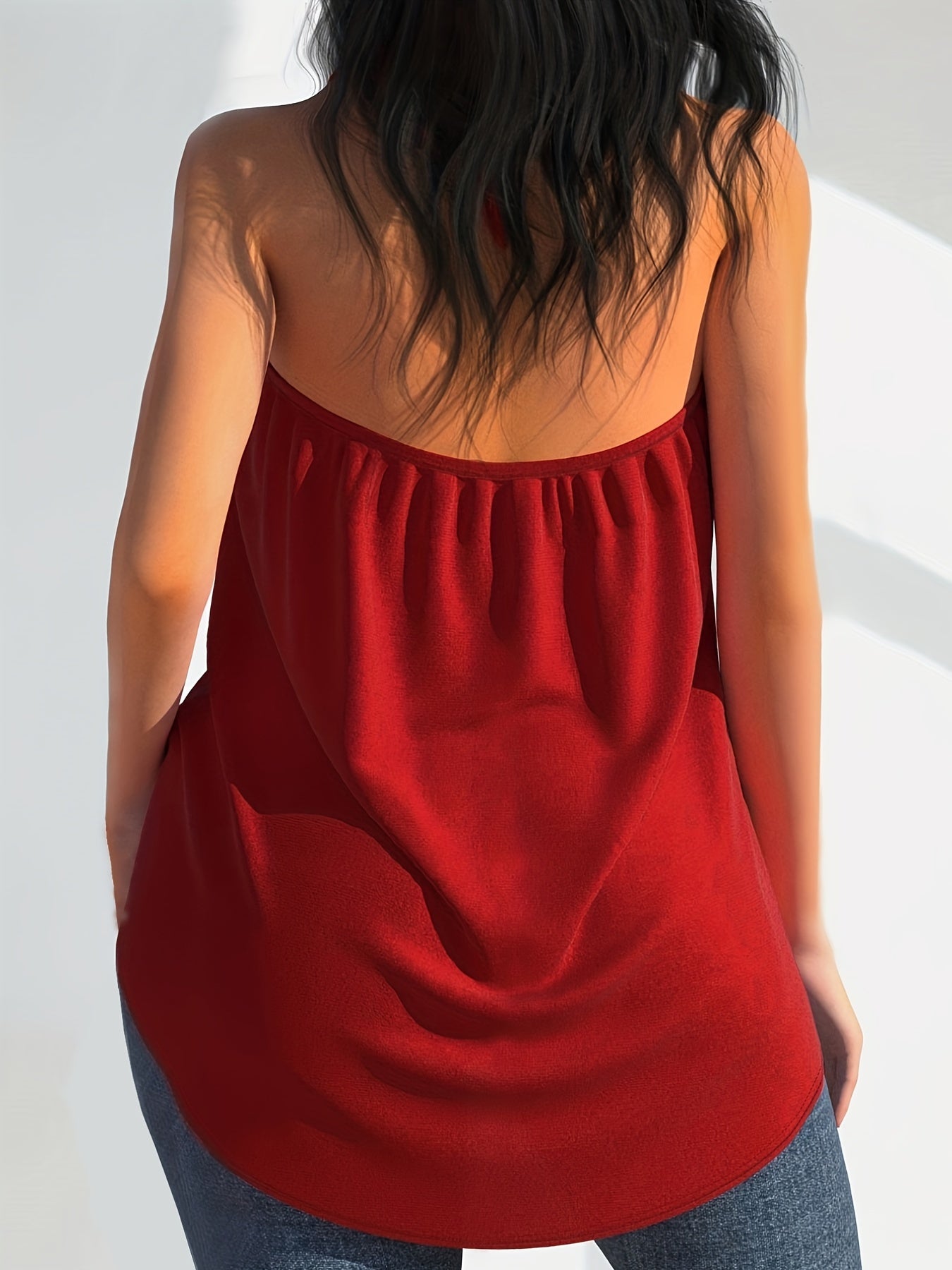 Split Cross Halter Neck Top for Summer