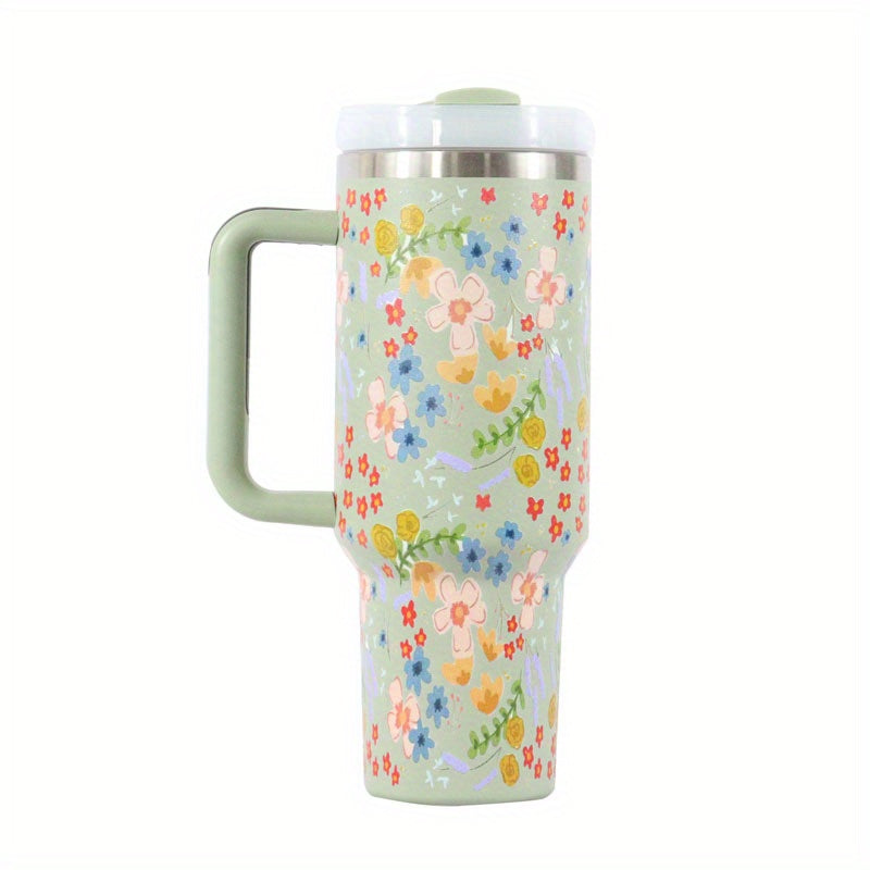Colorful Ice Tumbler with Straw and Handle for Outdoor Activities