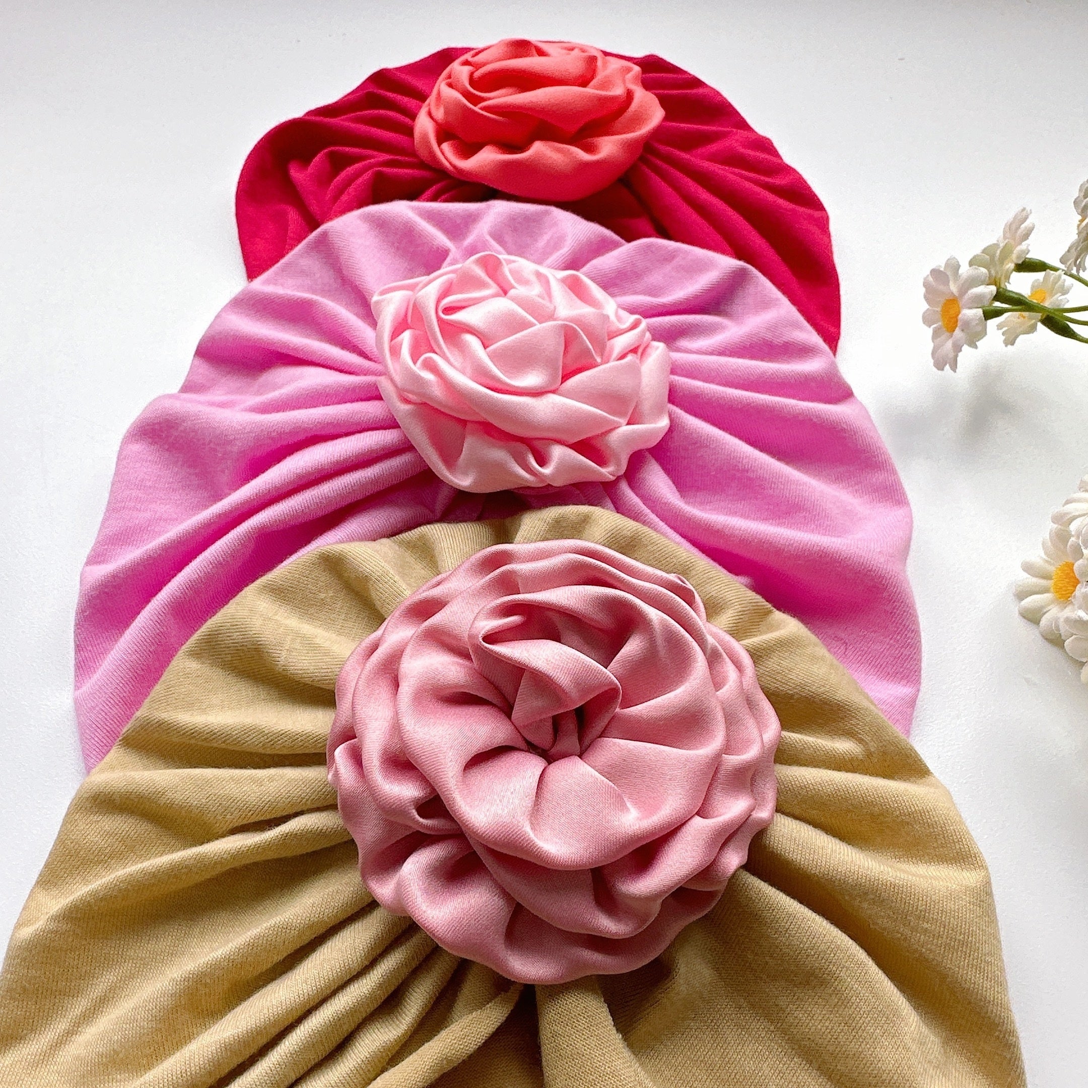 Baby Girls Flower Decor Turban Soft Hair Wrap Headband