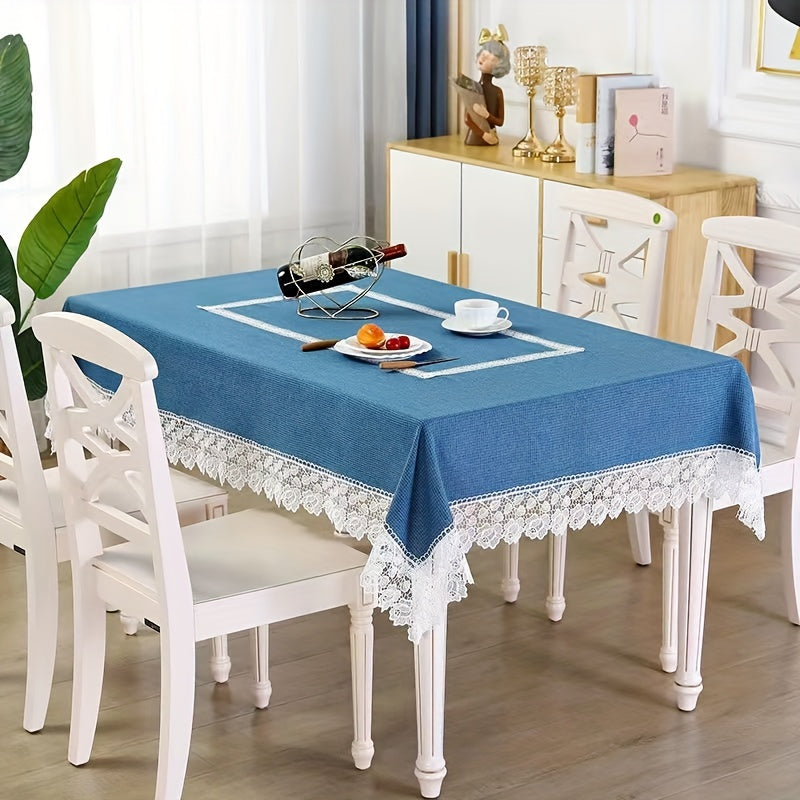 Cotton Linen Tablecloth Wrinkle Proof for Kitchen Dining Party Coffee Table Mat