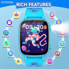 Synwoo Kids Smart Watch Bracelet-No APP-500mAh Pedometer-26 Games-Camera-Video
