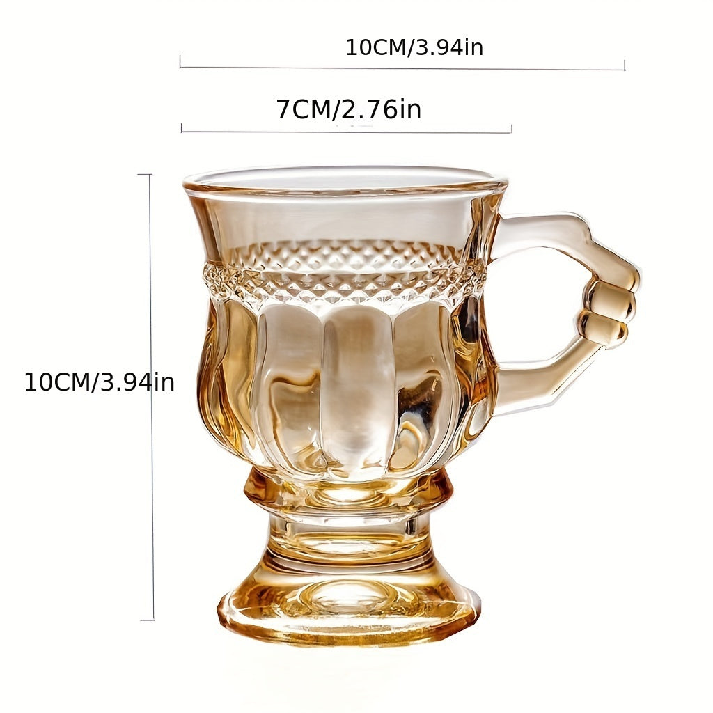 Vintage Amber Glass Cup - 150ml Portable Mini Wine/Coffee Cup for Travel