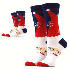 10 Pairs Christmas Socks Santa Claus Snowflake Elk Crew Socks Men's Year Socks