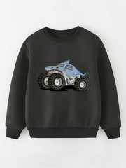 Boy's Shark Truck Print Sweatshirt for Spring