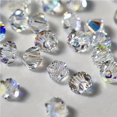 4mm 100pcs Clear Crystal AB Bicone Beads DIY Necklace Bracelet Jewelry Supplies