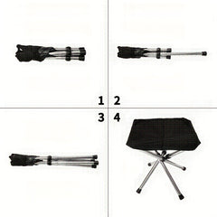 Telescopic Folding Stool Stainless Steel Outdoor Camping Fishing