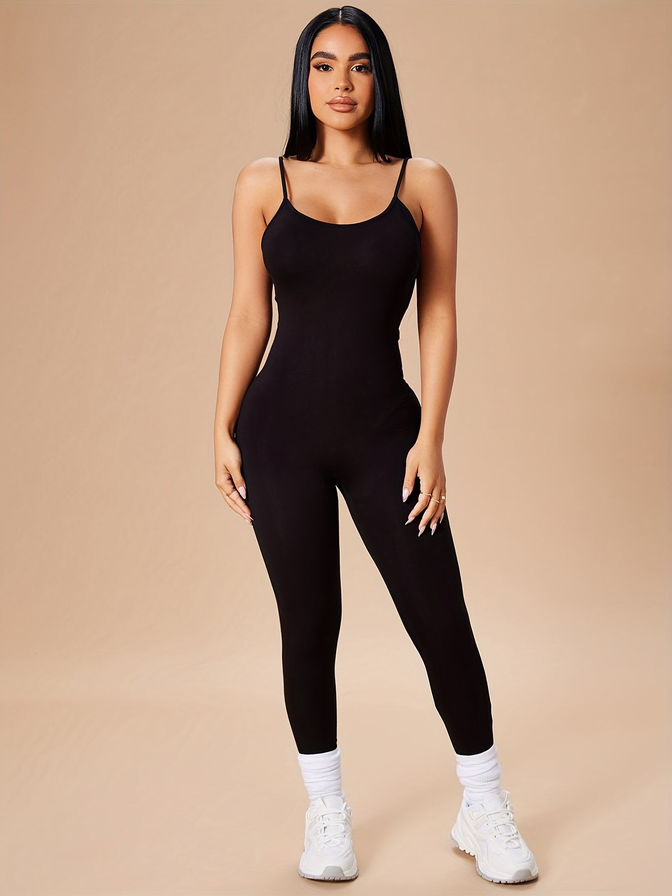Solid Slim Cami Jumpsuit Sleeveless Versatile Women's Clothing