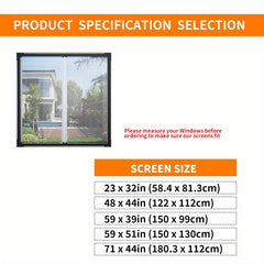 Adjustable Magnetic Window Screen with Fine Mesh Screen Protector