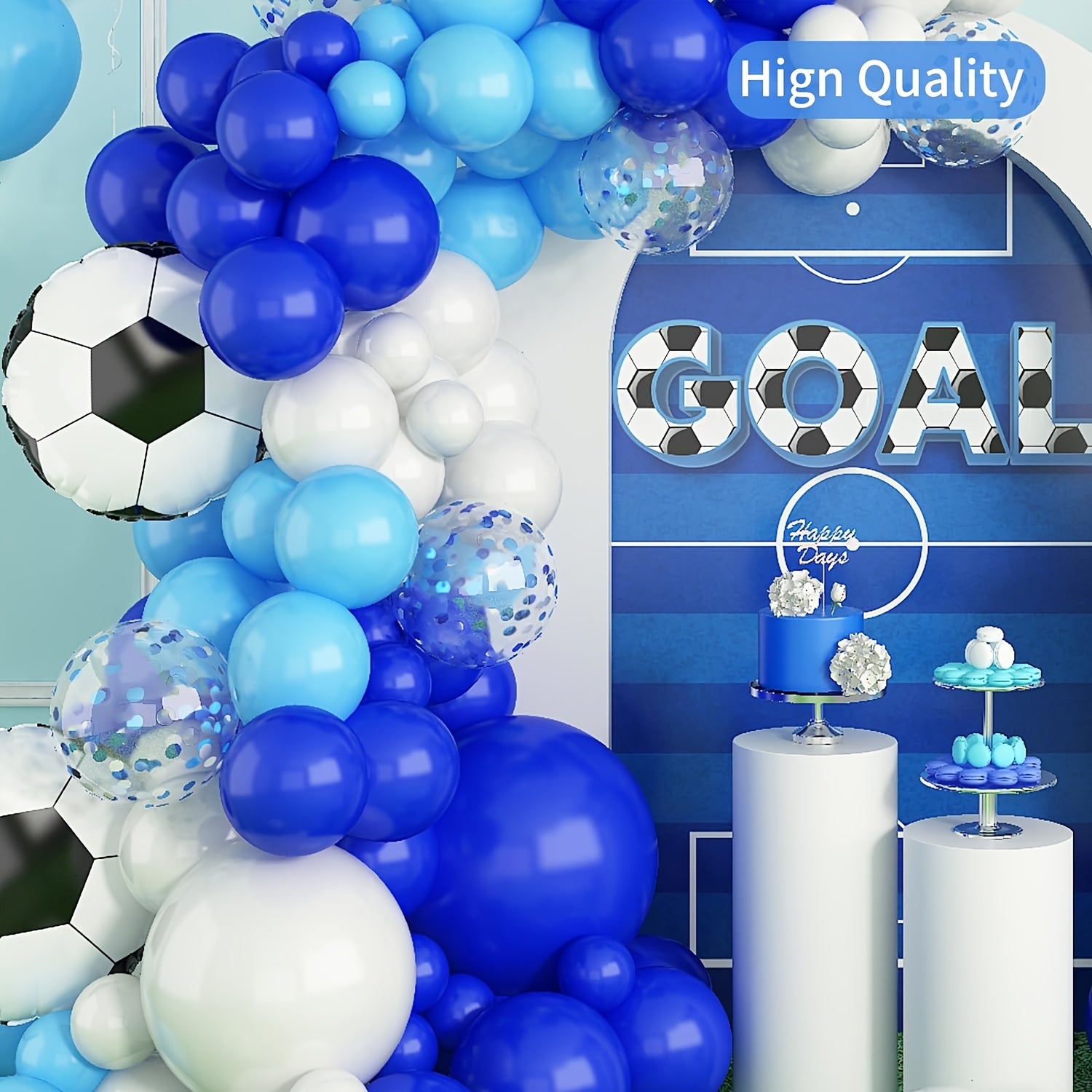 Football Balloon Arch Set & Light Wreath Set - 103pcs Football Party Decor
