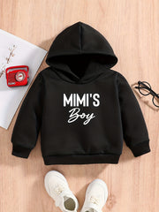 Letter Print Baby Boys Hooded Sweatshirt