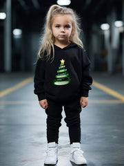 Girls 2pc Christmas Tree Hoodie & Sweatpants Set