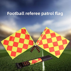 2pcs Football Referee Flag Stainless Steel Tube Railway Signal Track And Field