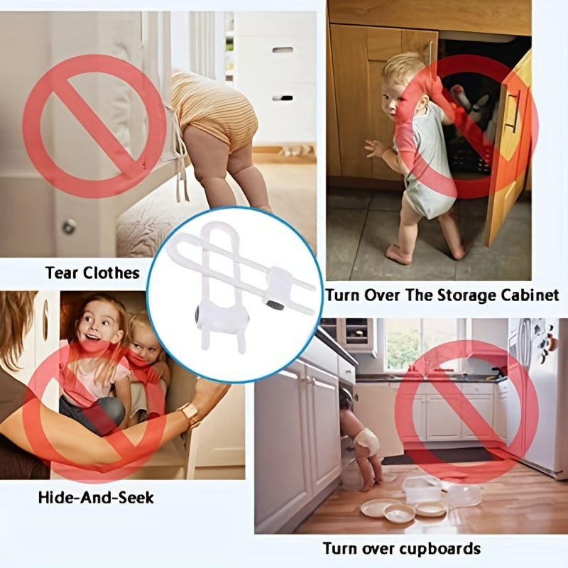 Adjustable Cabinet Locks for Kids Safety - 4 Pack