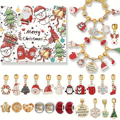 Christmas Advent Calendar DIY Bracelet Making Kit, Christmas Tree Bracelet Gift