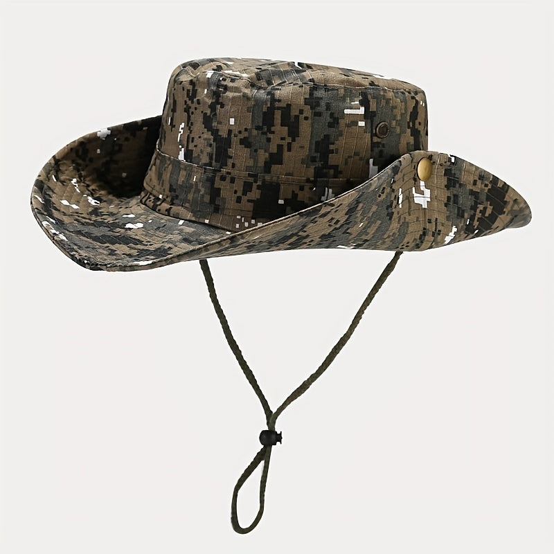 Men's Camo Outdoor Fishing Hat with Sun Protection