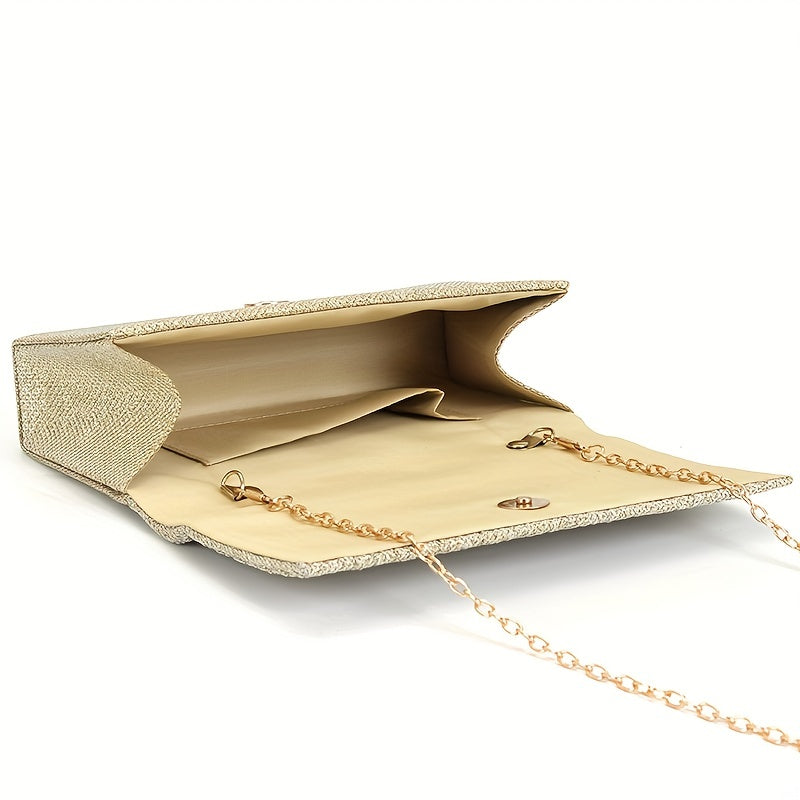 Elegant Chain Bag for Evening Party with Button Flap