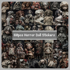 60pcs Puppet Doll Stickers Halloween DIY Stationery Journal Stickers