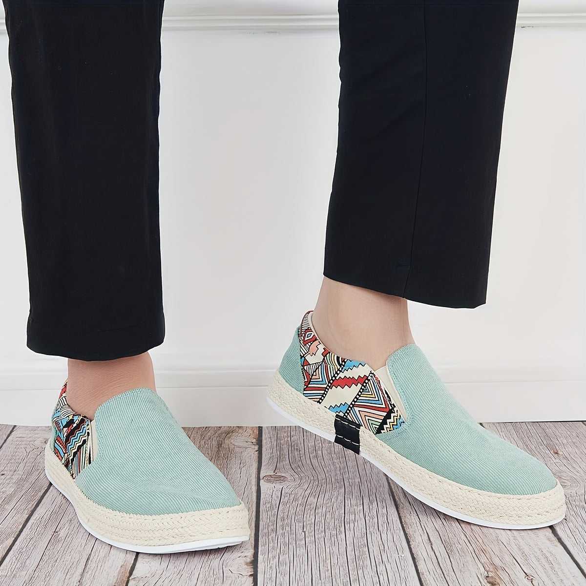 Men's Canvas Slip On Loafer Shoes with Graphic Print