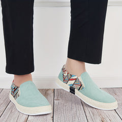 Men's Canvas Slip On Loafer Shoes with Graphic Print