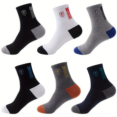 6pairs Men's Athletic Quarter Socks