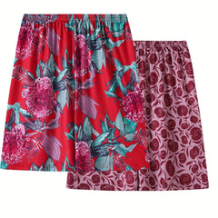 2 Pack Plus Size Boho Pajama Bottoms Set Women's Plus