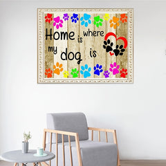 Dog Paw Diamond Art Kit - DIY Full Round Diamonds - Home Crafts 40x30cm