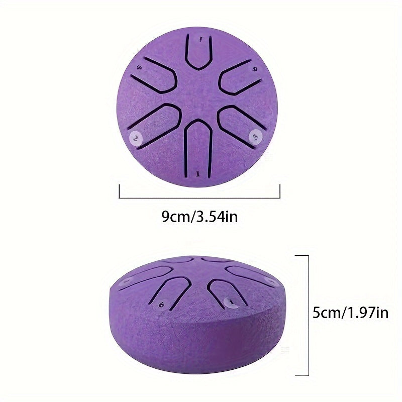 Steel Tongue Drum 7 62 Cm 6 Notes Hand Percussion Instrument Portable Saucer