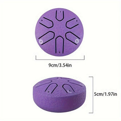 Steel Tongue Drum 7 62 Cm 6 Notes Hand Percussion Instrument Portable Saucer