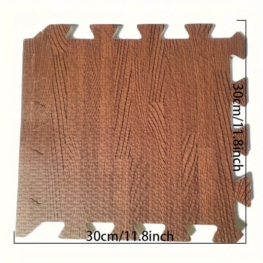 16pcs Plush Puzzle Foam Floor Mat - Interlocking Carpet Fluffy Area Rug