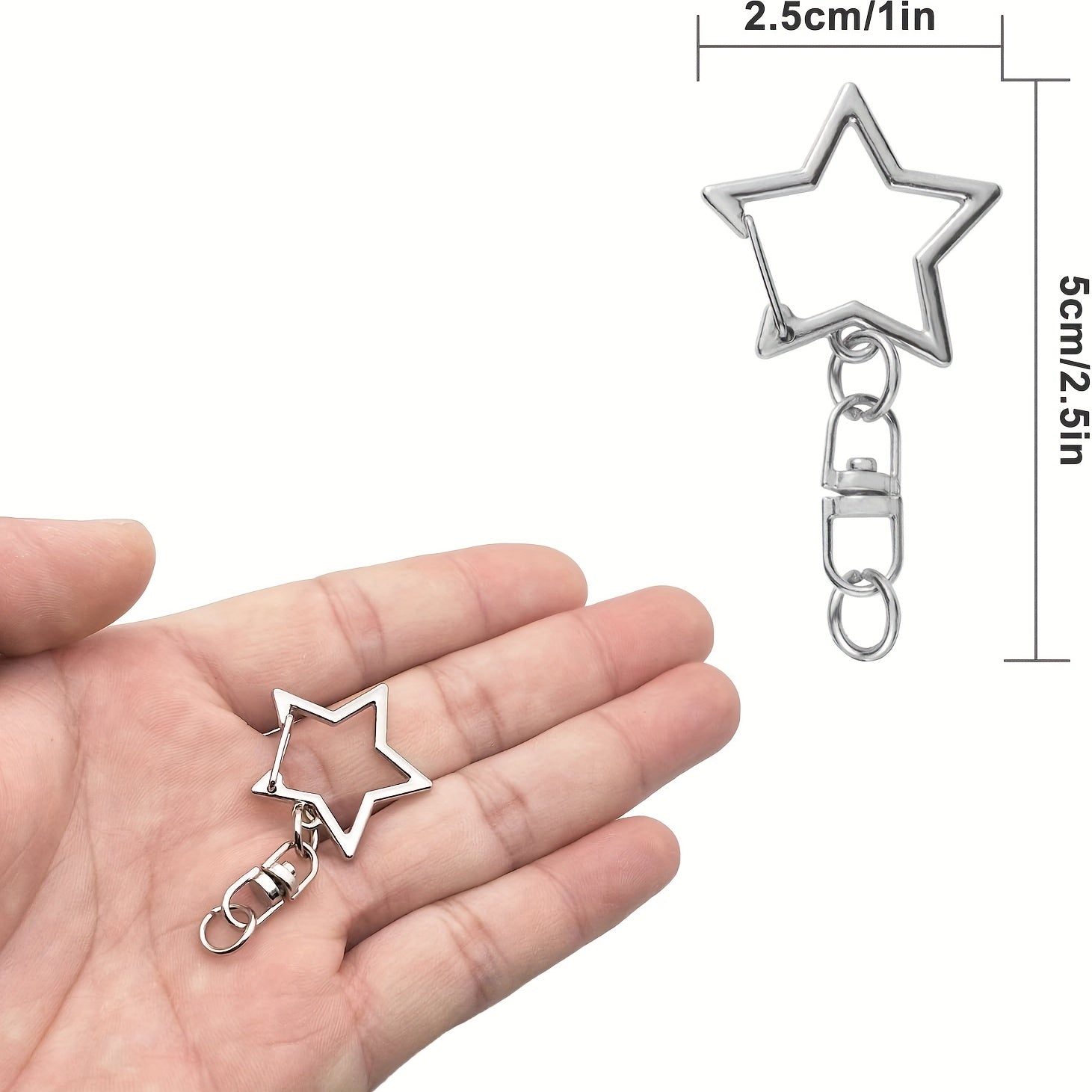 20pcs Star Keychain Swivel Clasp Hook Ring Connector DIY