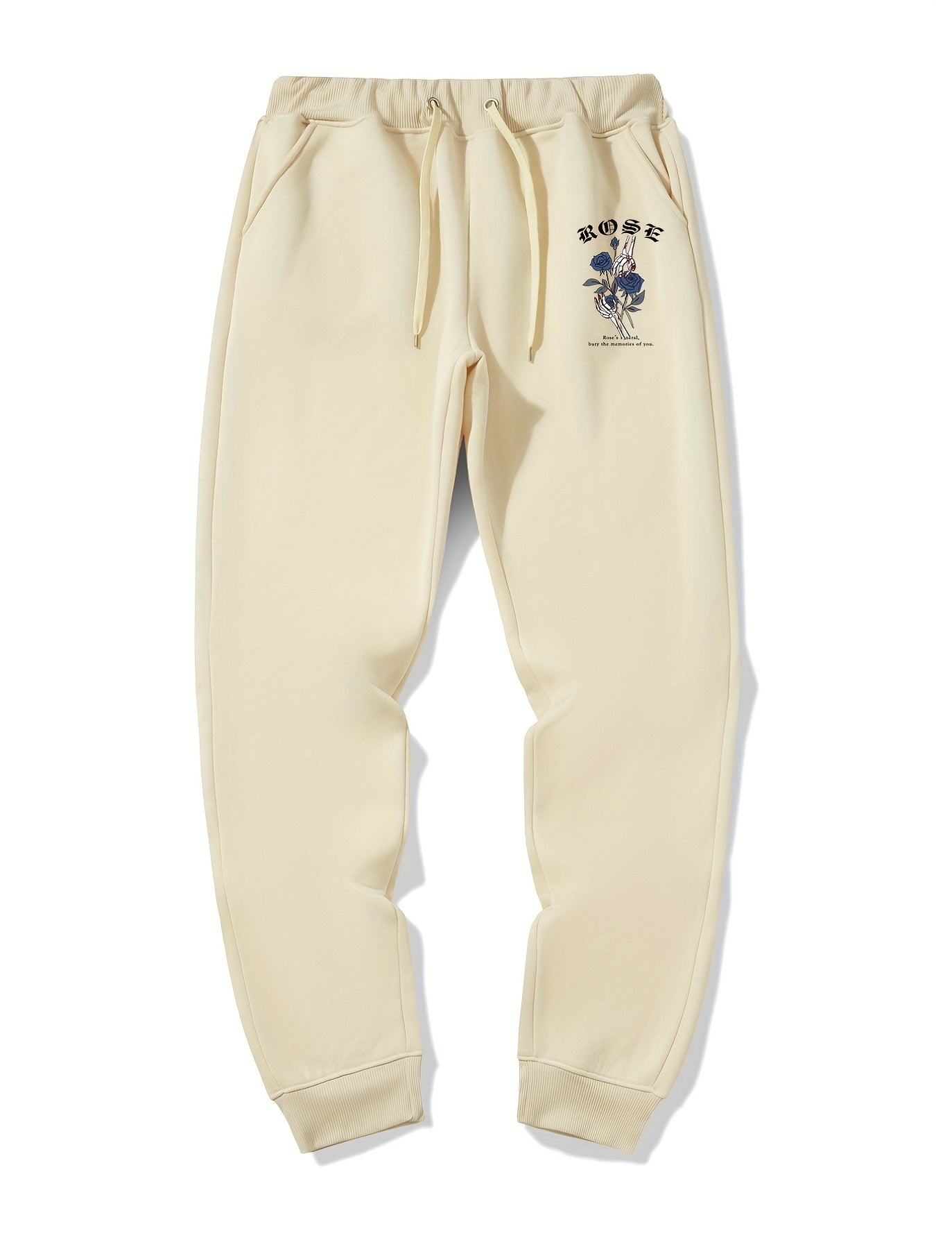 Men s Rose Print Drawstring Sweatpants