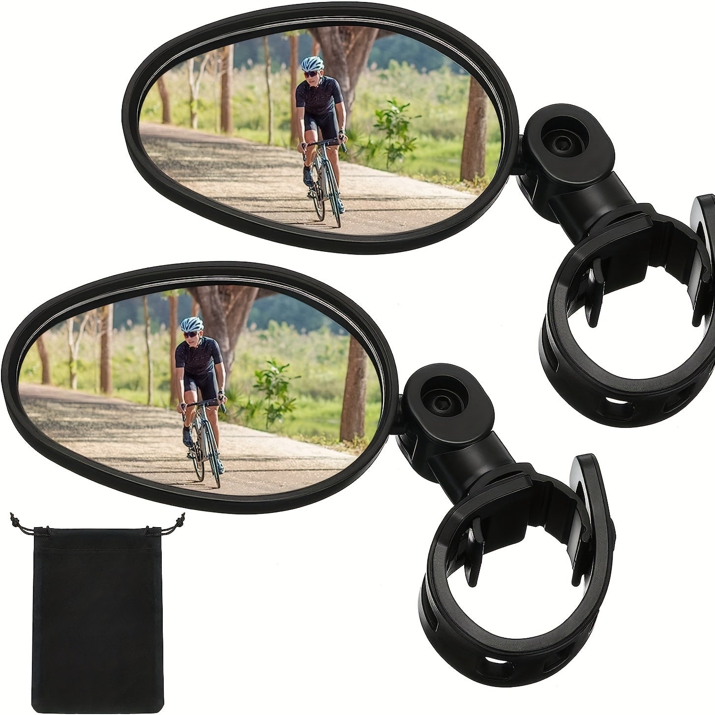4pcs Bike Mirror Rotatable Handlebar Wide Angle Rear View Mirror
